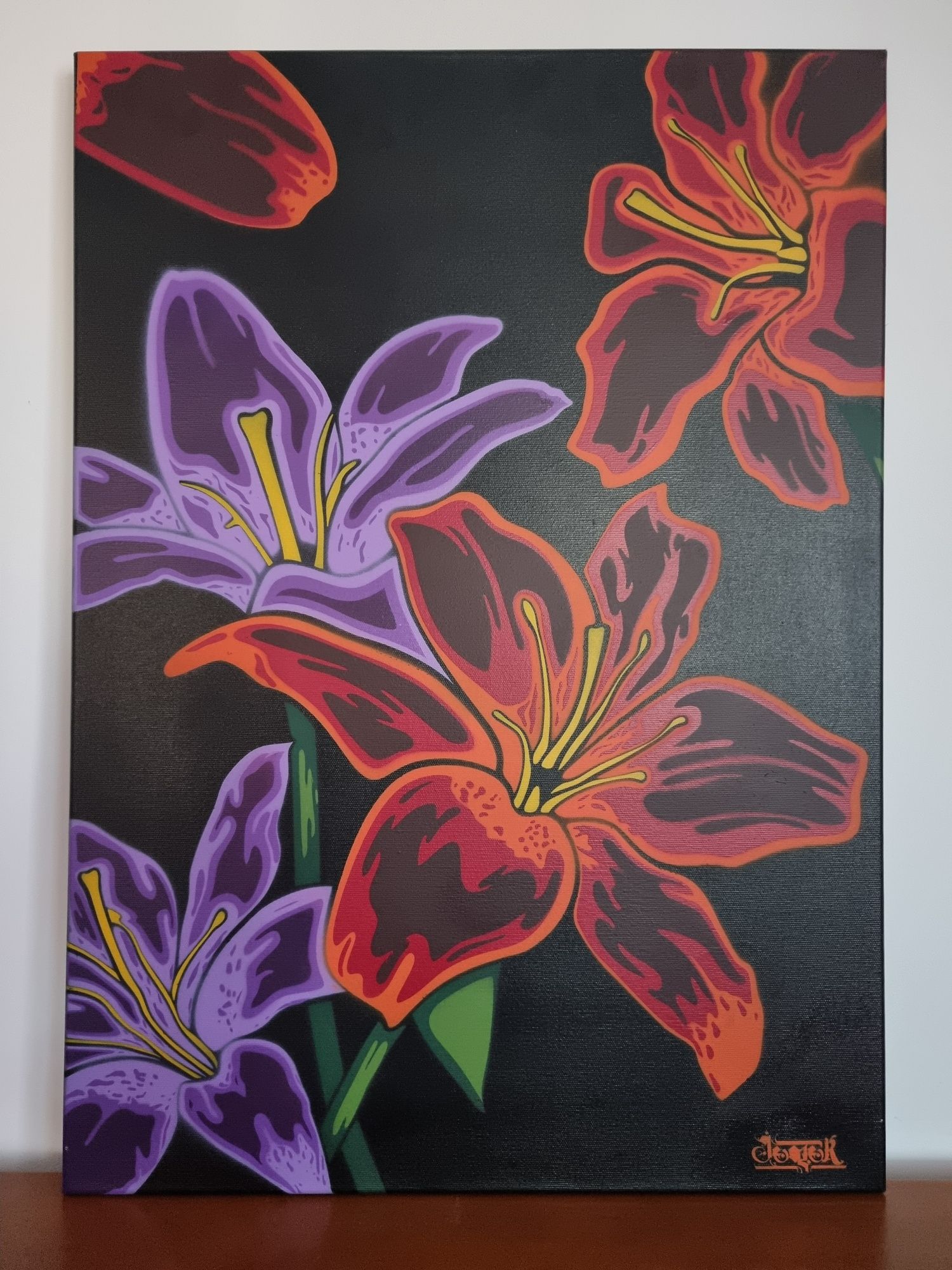 Tablou flori canvas 50 cm x 70 cm arta contemporana urbană