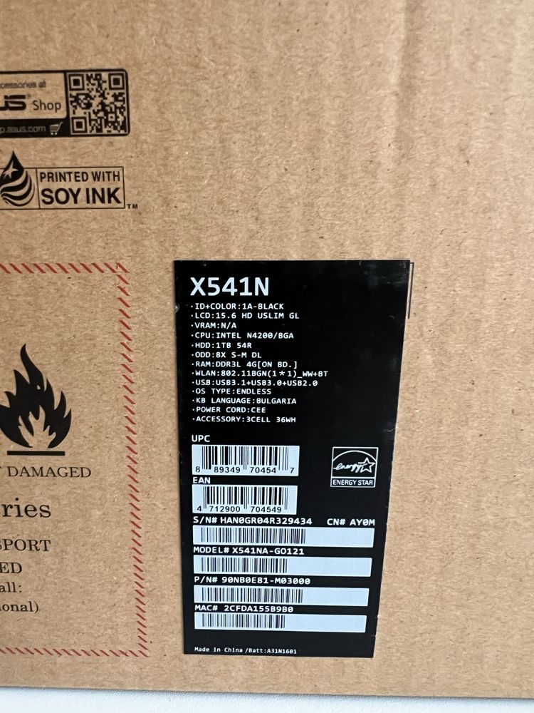 ASUS X541N/ Intel N4200/ 4GB RAM/ 476GB HDD