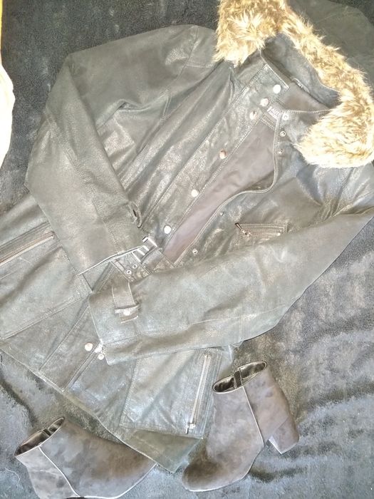 Geacă neagră piele vițel