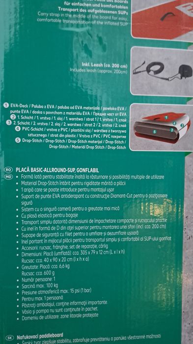 Placa surf gonflabilă SUP - Stand Up Paddle