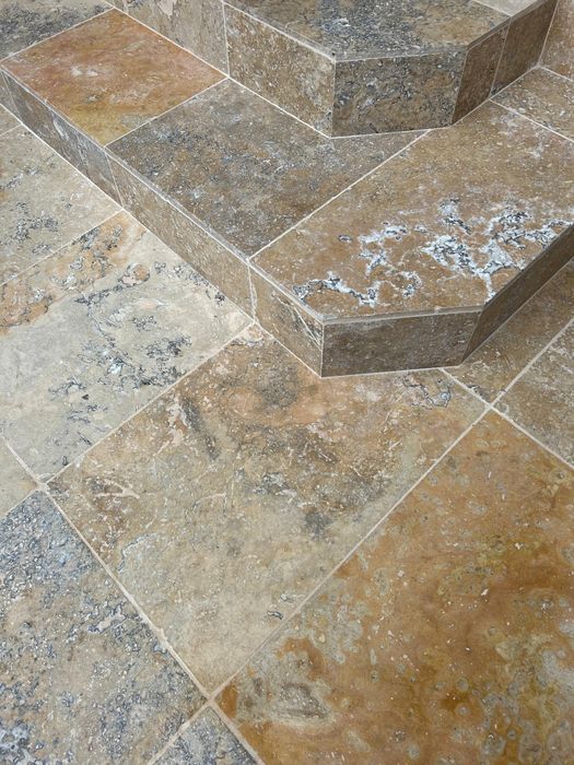 Travertin. Travertin mixt antichizat 1.2 40x60 piatra naturala