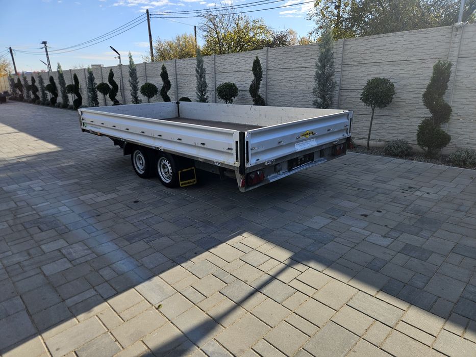 Trailer  drept cu podul plin pentru excavator bob cat stivuitorhumbaur