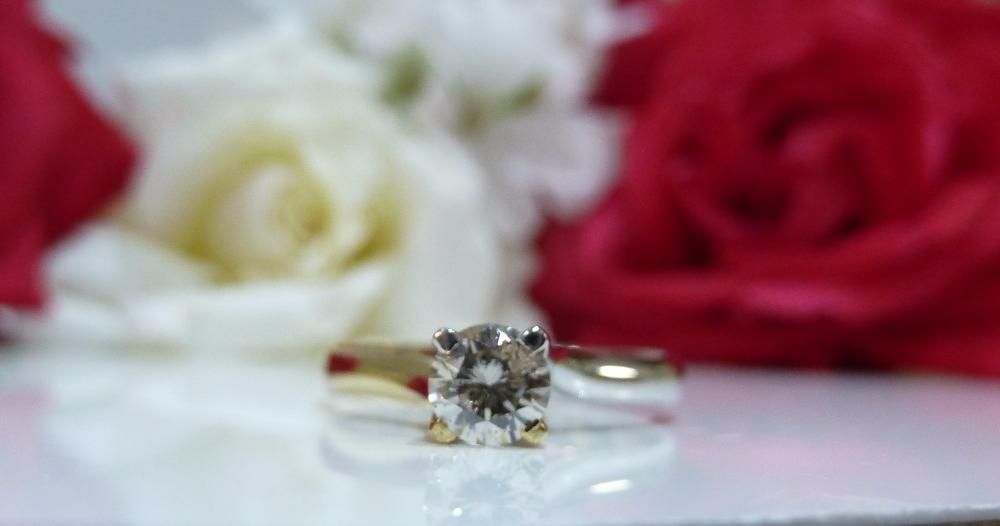 Inel logodna aur 14k cu diamant 0.38ct