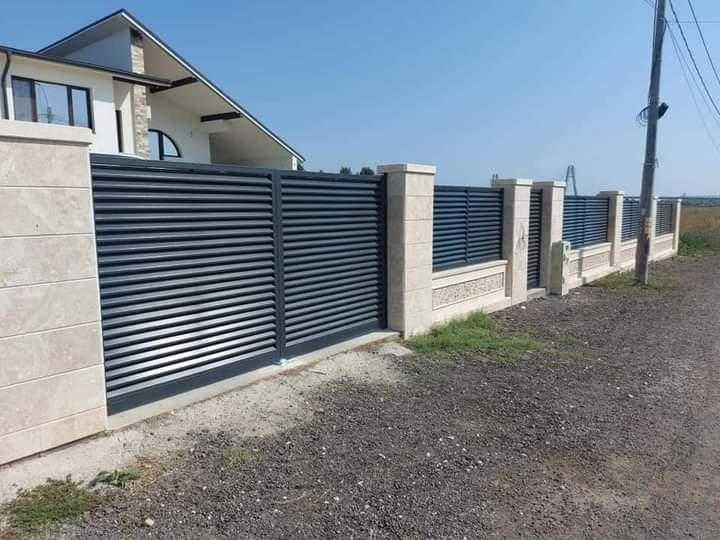 Garduri si porti stil jaluzea, sipca metalica, tabla cutata