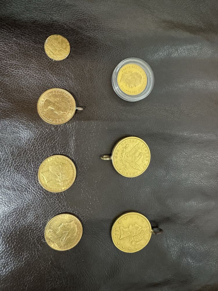 Турски златни монети лири 100 пиастъра