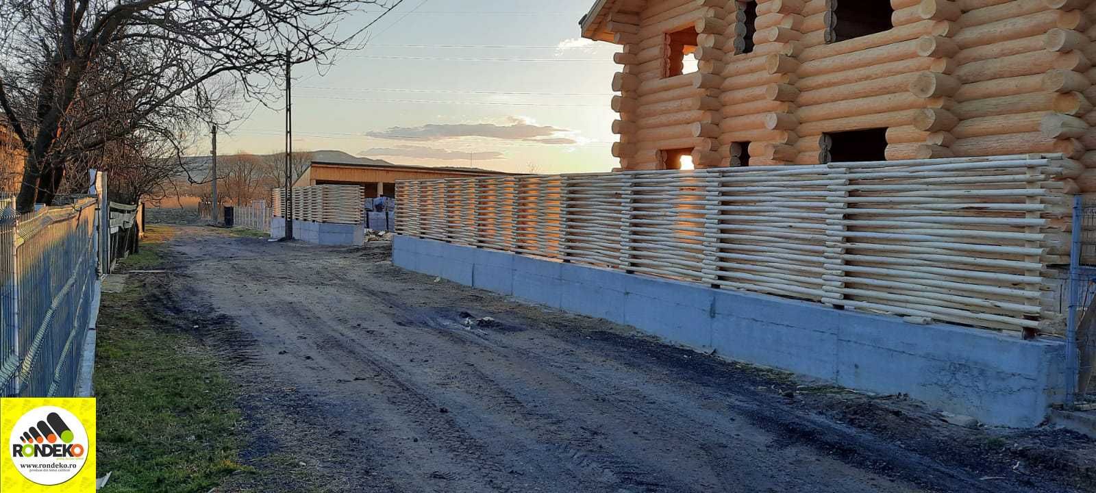 Gard din Lemn Rotund Impletit - Montaj si Transport Asigurat!