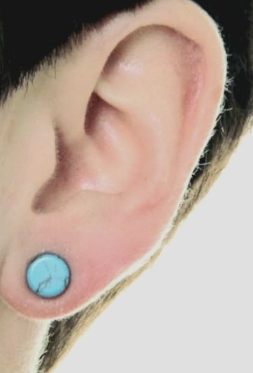 Plug dublu ureche, piercing piatra turcoaz 10mm