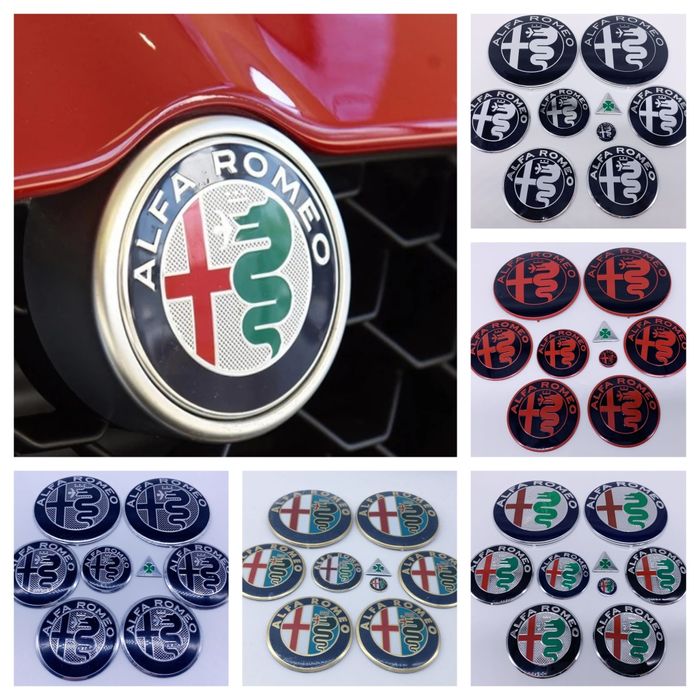 ALFA ROMEO - Set embleme auto si capace pentru jante aliaj