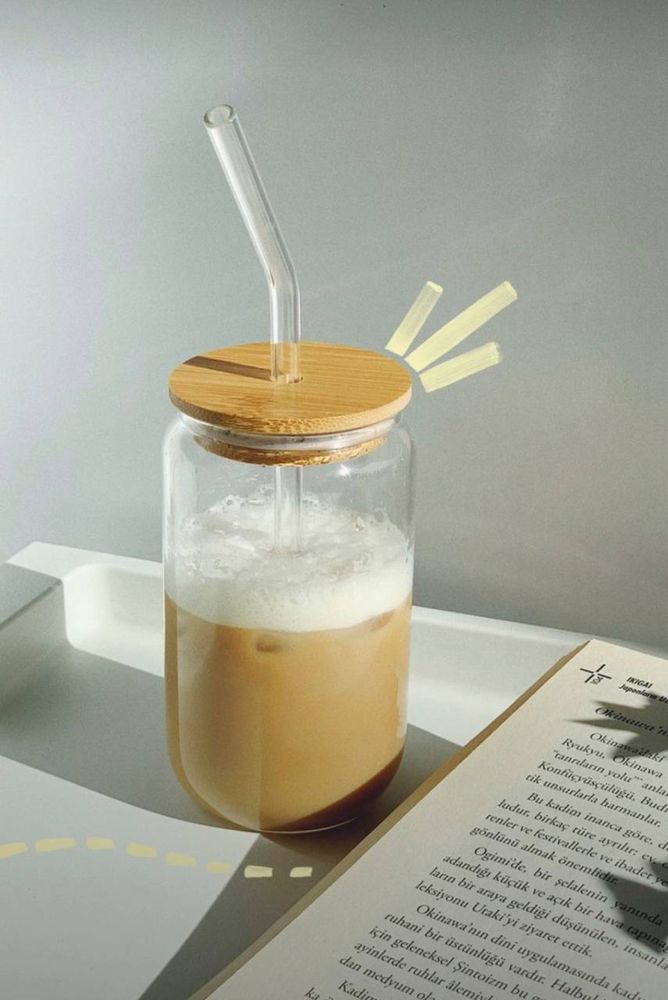 Стеклянные эстетичные стаканы 400ml | Can glass cup | Стаканы