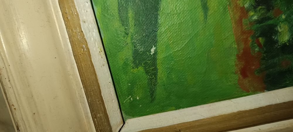 Tablou reprodus manual în ulei pe pânză după celebra lucrare „Femeie c