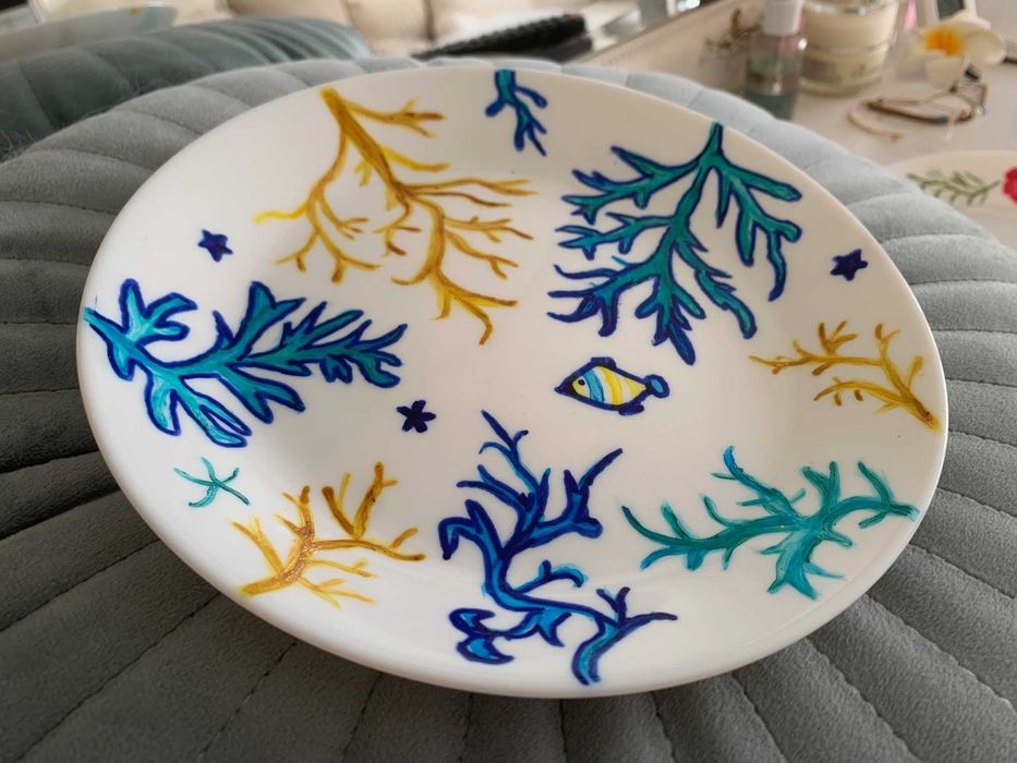 Ръчно рисувани луксозни чинии от френски порцелан