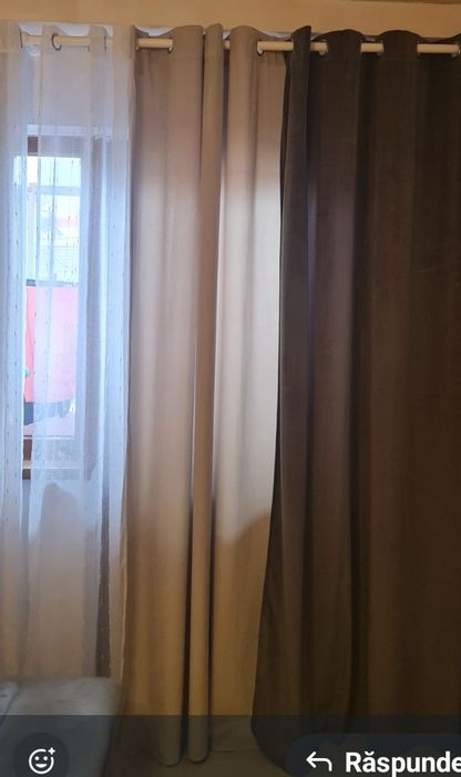 Vând 4 buc draperie gri cu crem