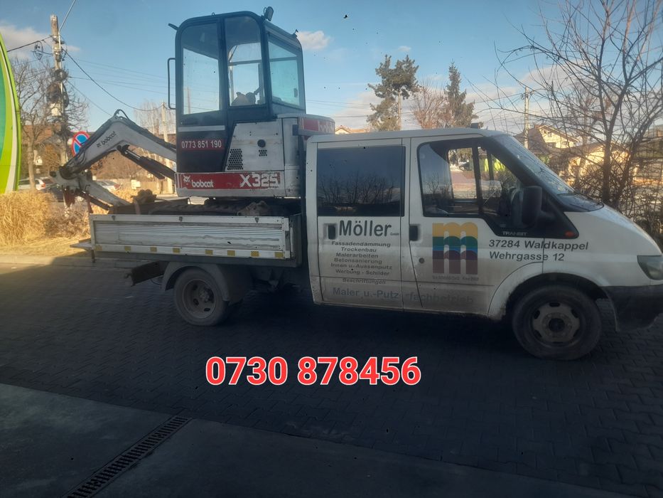 Miniexcavator de inchiriat, Excavator, Bobcat, burgiu ,freza, fundati,