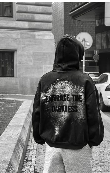 Суитшърт с качулка и щампа Bershka