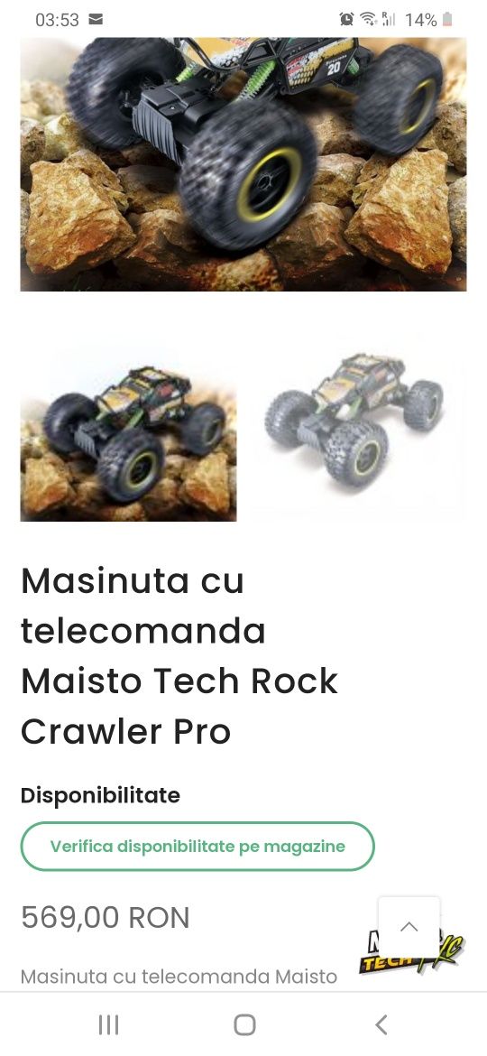 Masinuta Rock Crawler Pro 4×4 nu a fost folosit.