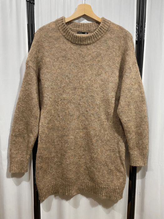 Пуловер от мохерна смес H&M в цвят тъмен камел