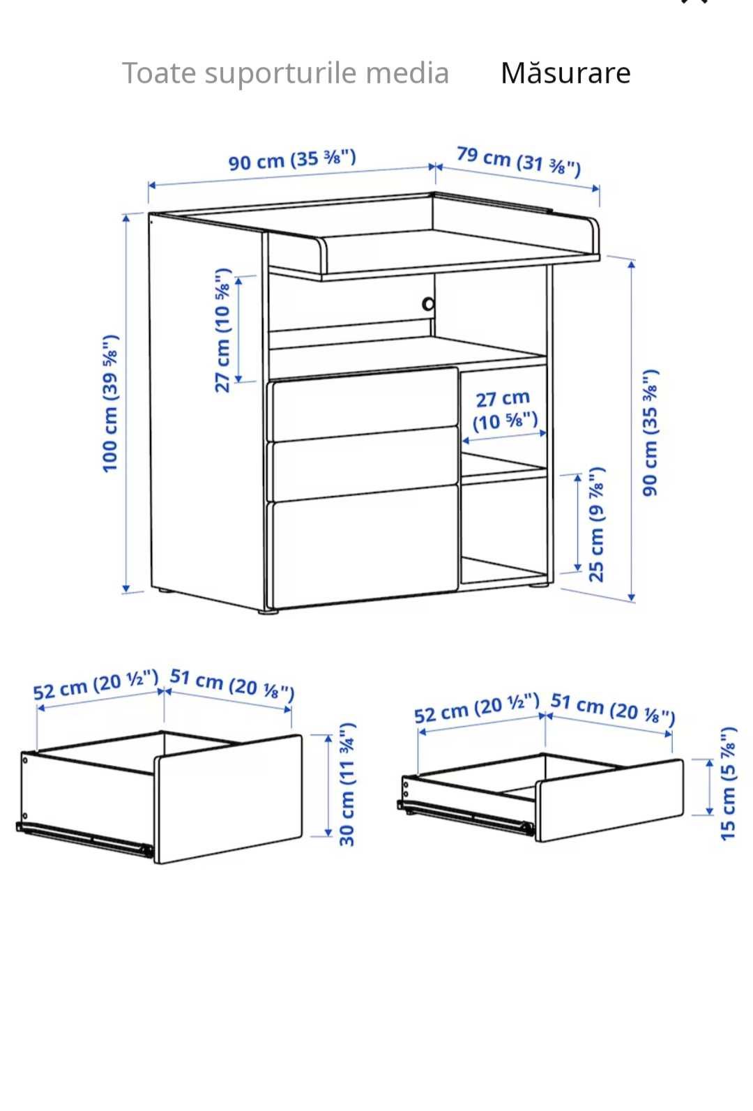 Masa de înfășat Ikea Smastad