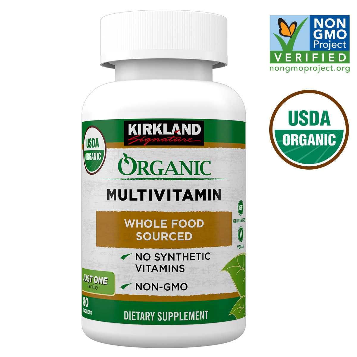 Веган  органик мультивитамин Kirkland USDA, 80 шт Халол