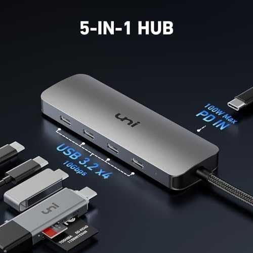 Нов USB-C хъб 10Gbps с 4 порта и 100W захранване за MacBook, iPad