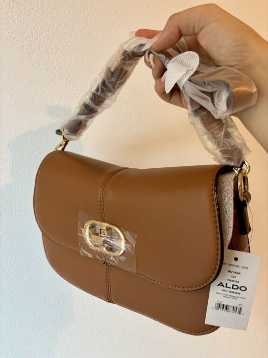 Aldo – Geantă de umăr caramel cu detalii aurii