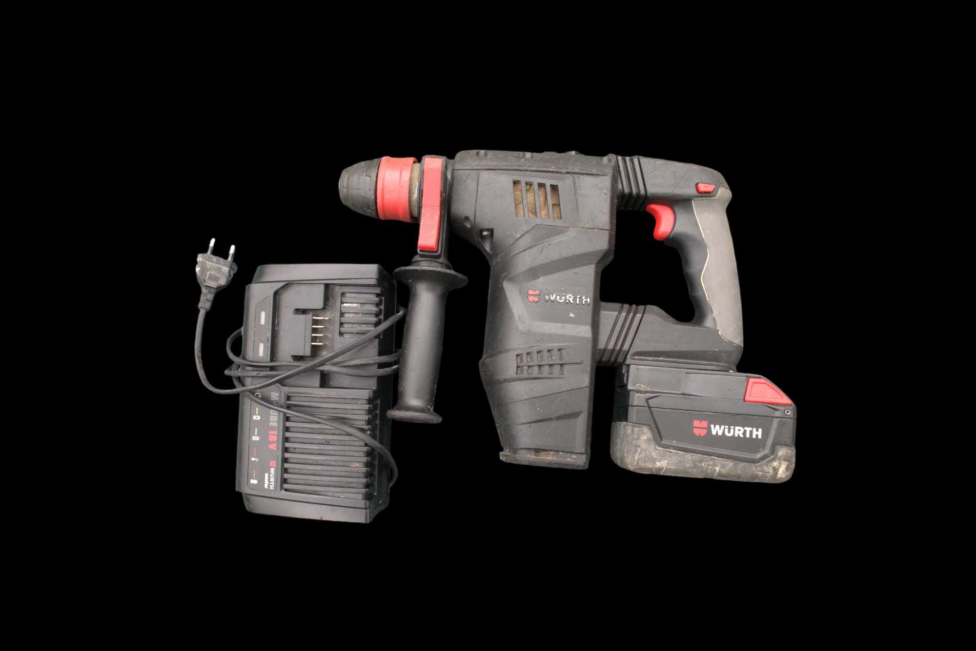 Ciocan rotopercutor WÜRTH cu acumulator și încărcător