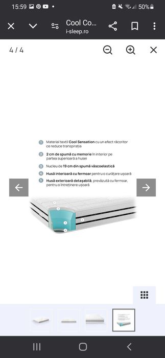 Saltea  noua Isleep Coolcomfort 120x200x22