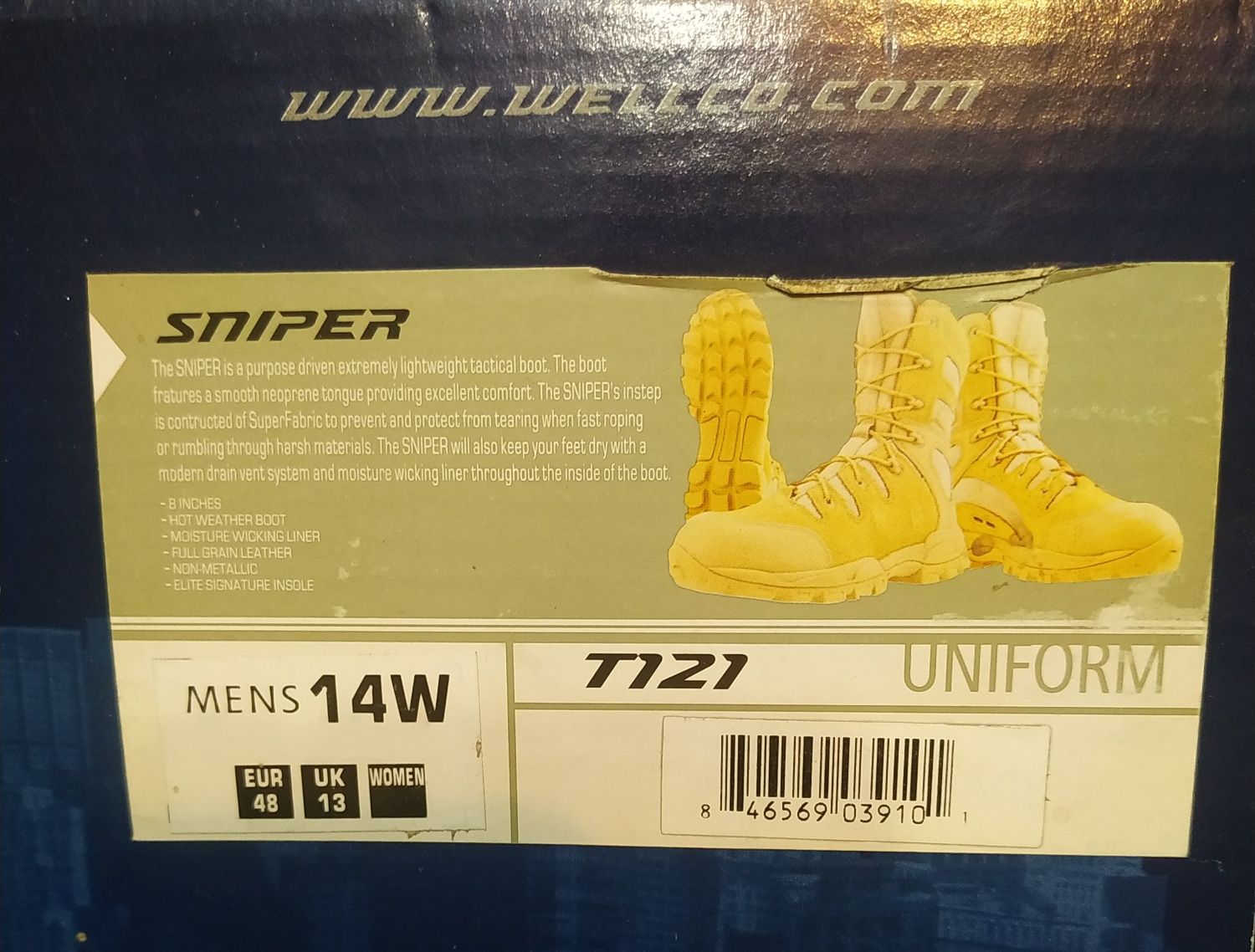 Тактические берцы Wellco T121 Tan Desert Sniper Tactical Boot