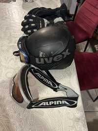 Set ochelari ski Uvex Alpina + casca Rossignol