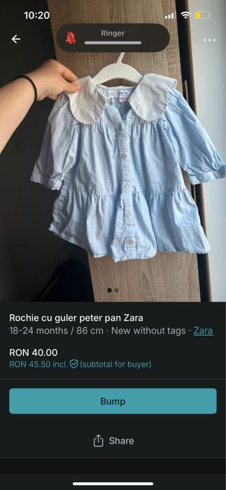 Set bluza + rochie fetite Zara