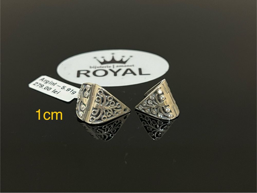 Bijuteria Royal CB : Cercei dama argint 925 5,91gr 1cm