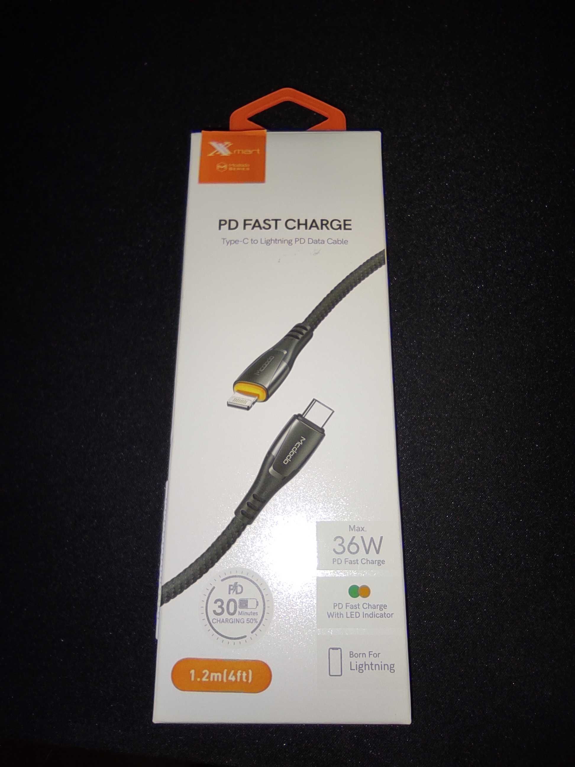 Кабел XMART Mcdodo USB Type-C to Lightning (36W PD Fast Charge, 1.2м)