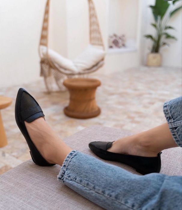 Кожаные балетки/лоферы