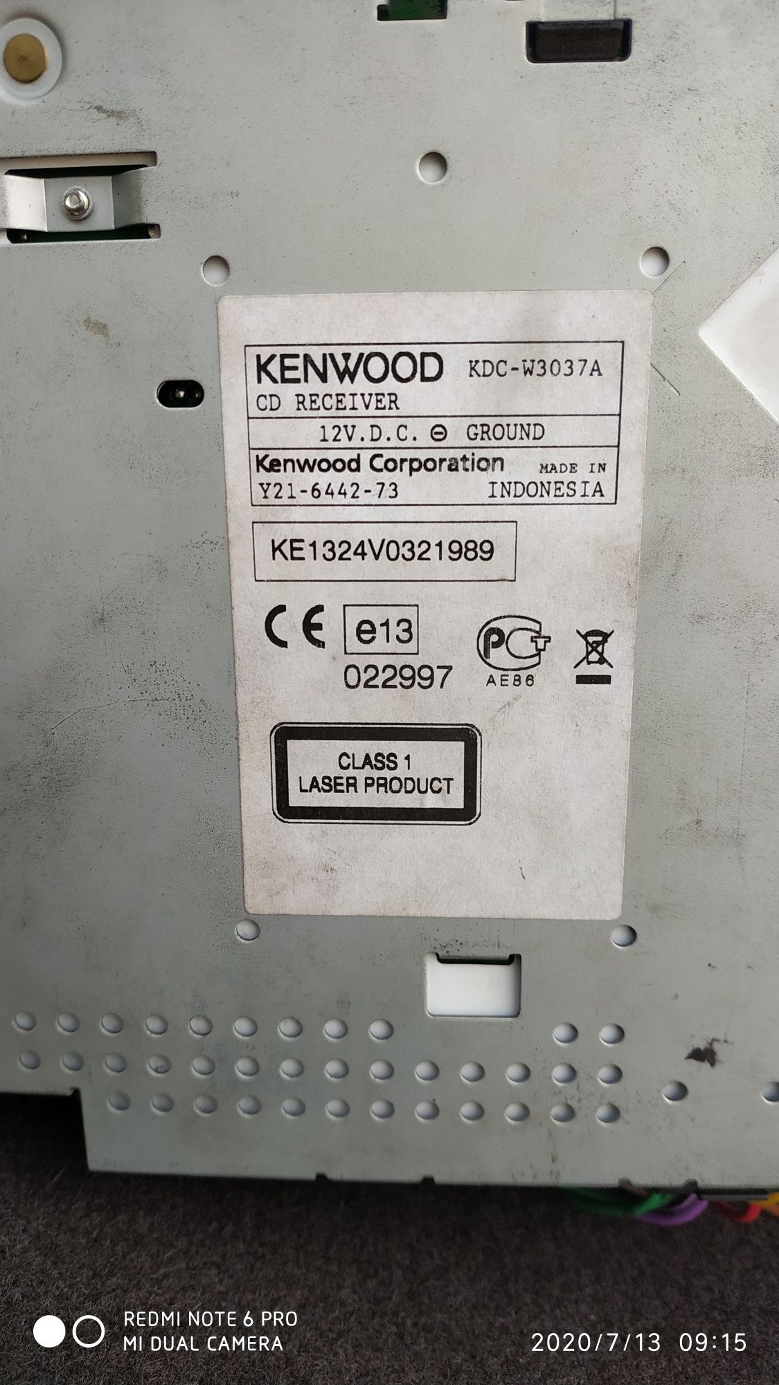 Kenwood KDC-W3037A - car - CD receiver - in-dash unit - Full-DIN Specs