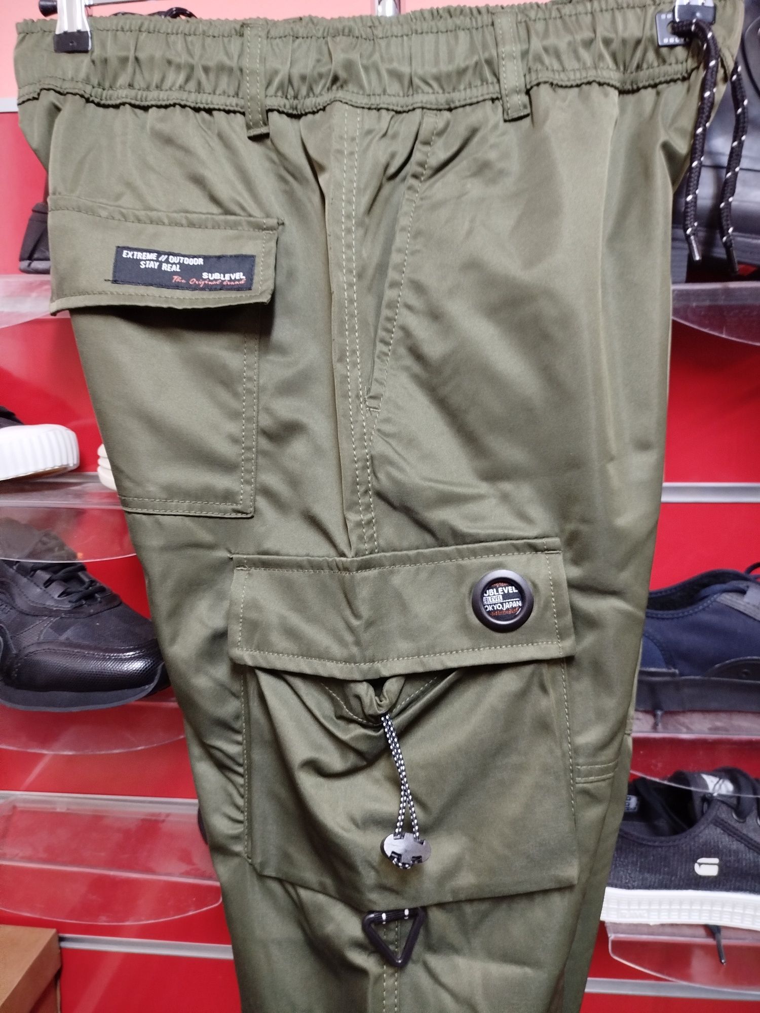 Мъжки карго панталон Sublevel M , L , XL ,XXL зелено долнище еластичен