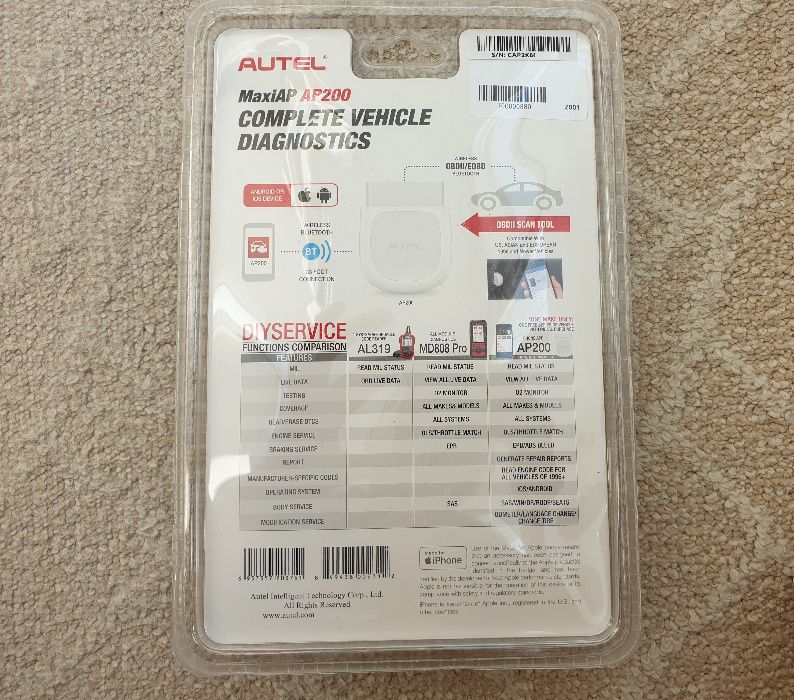 Autel MaxiAP AP200 Bluetooth OBD2 - diagnoza full + functii service
