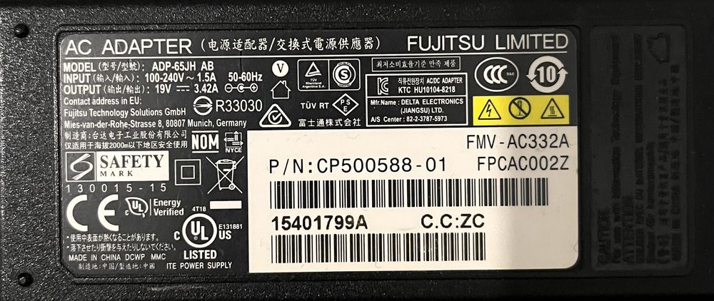 Incarcator Fujitsu ADP-65JH AB / mufa rotunda