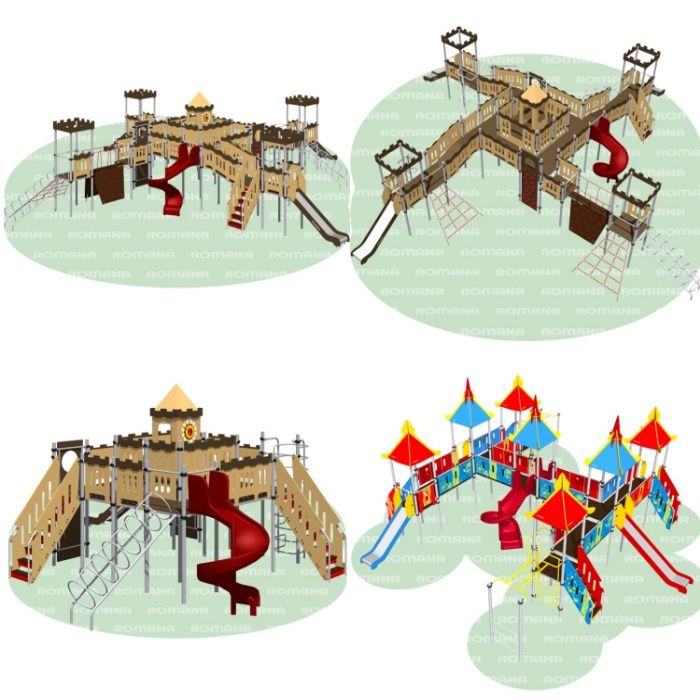 Детские площадки Городки ROMANA Горки Качели Карусели Качалки Балансир