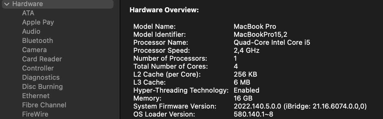 Macbook Pro 13" 2019, 16GB RAM, 512GB SSD, А1989 Touch Bar