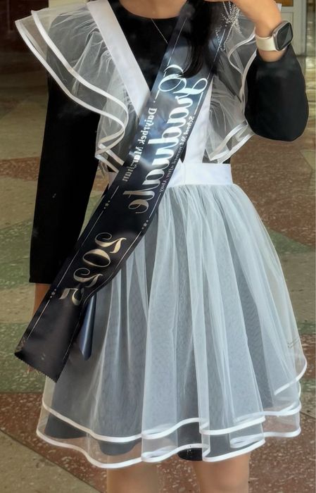 Праздничный Школьный Комплект • Платье + Белый Фартук