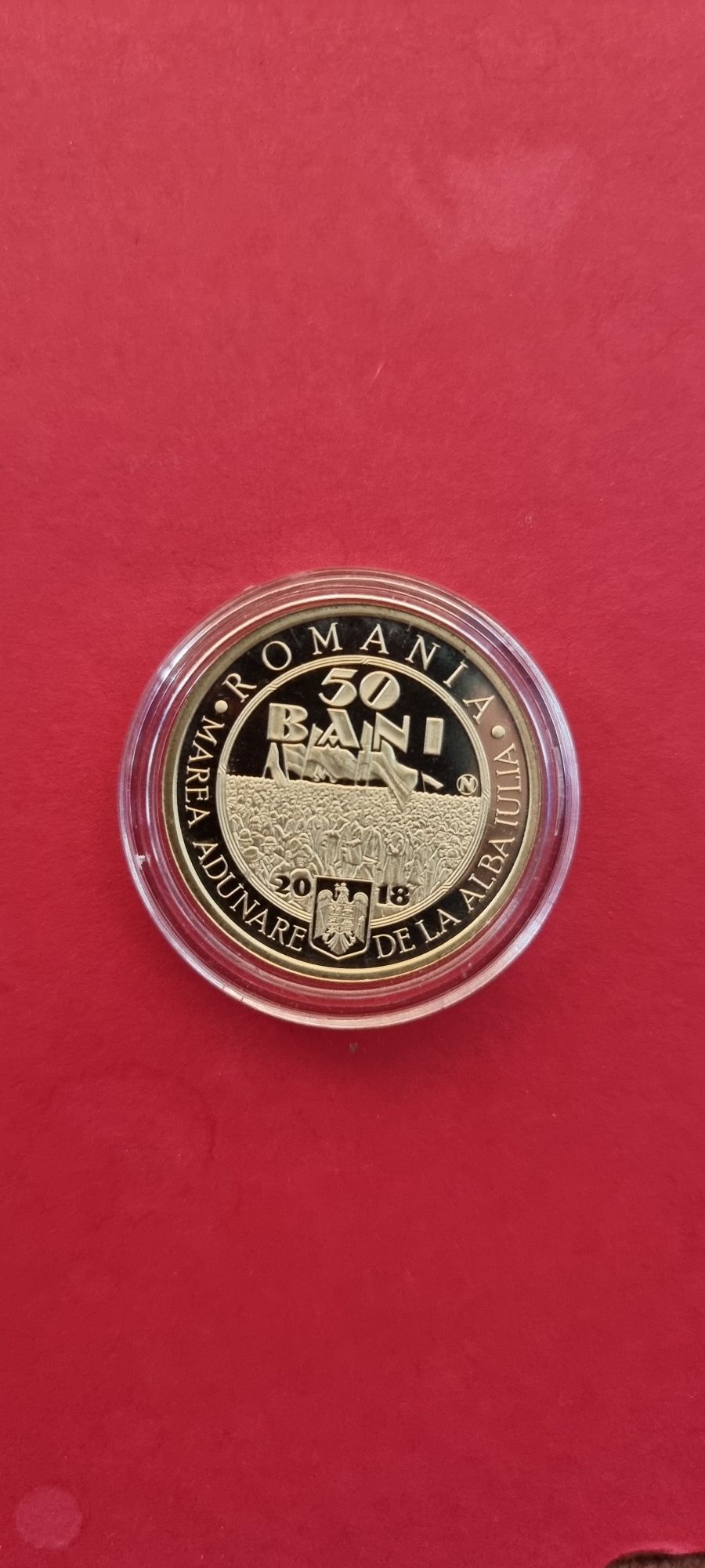 Moneda proof 50 bani marea unire 2018