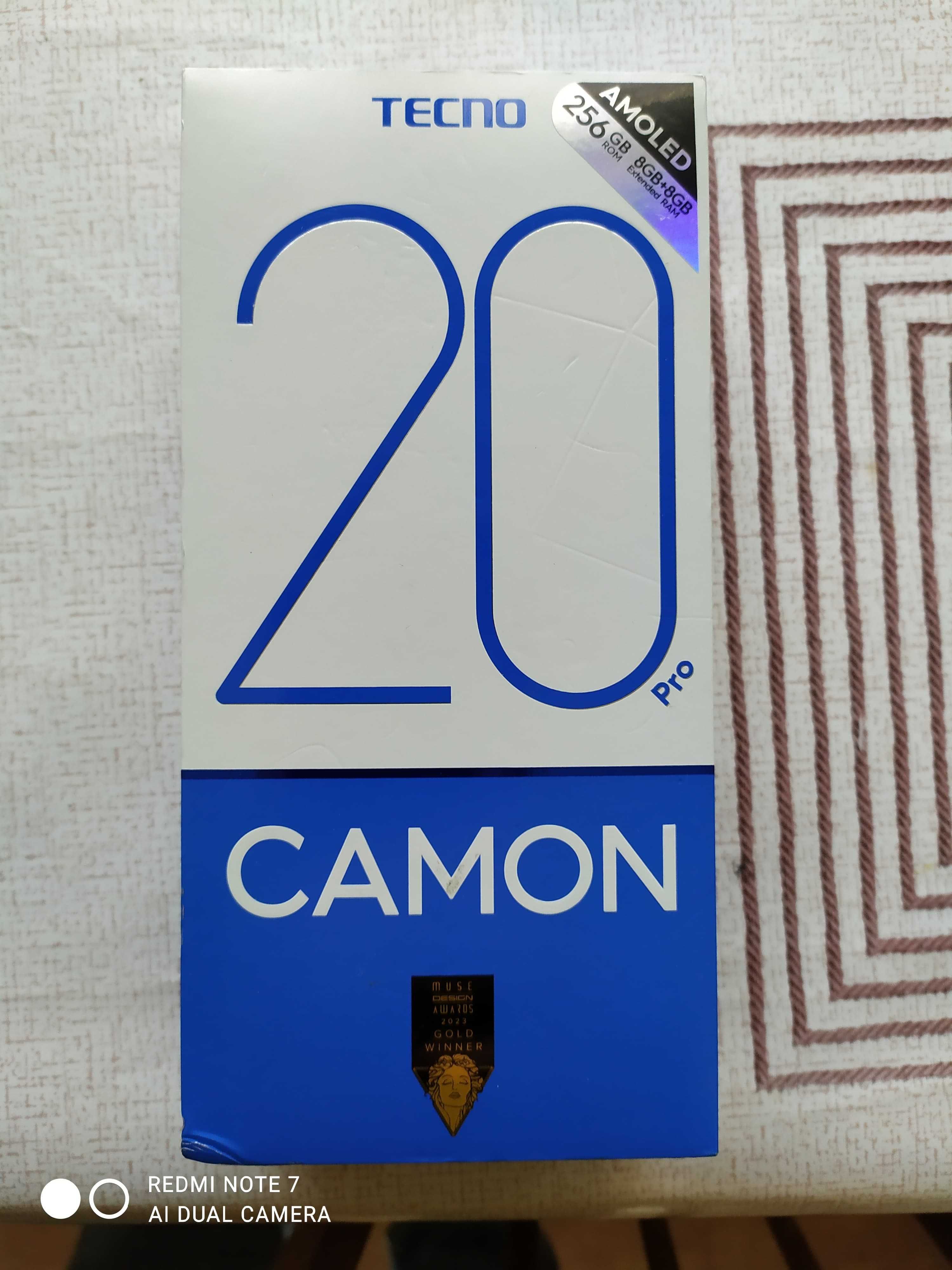 Смартфон Tecno CAMON 20 Pro , амолед экран 6.7-дюймов, 256 ГБ  памяти