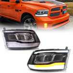 Комплект LED фарове с динамични мигачи за Dodge Ram 2009 - 2018