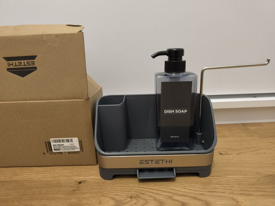 Organizator chiuveta bucatarie cu dozator sapun