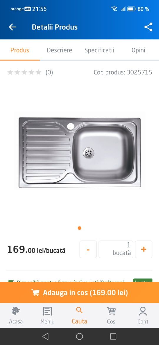 Chiuveta cu rubinet instant apa calda