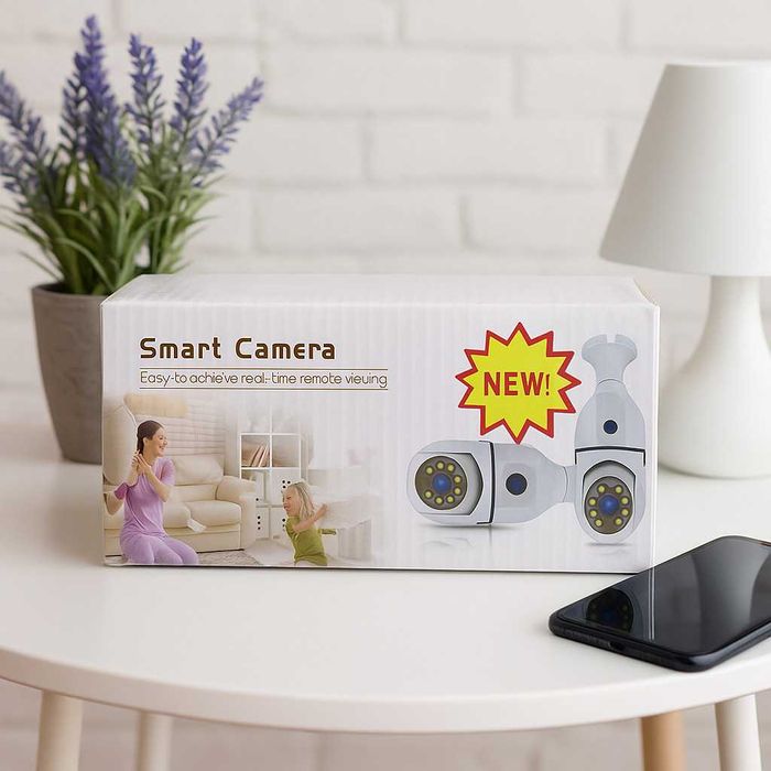 WiFi двойна IP камера за фасунга–Full HD 1080P, 355° въртене