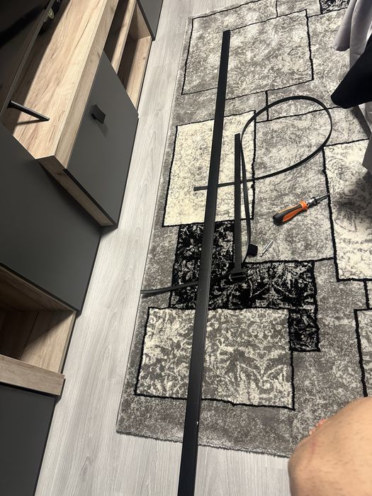 Walk in perete duş  200×60 cm – profil negru – URGENT