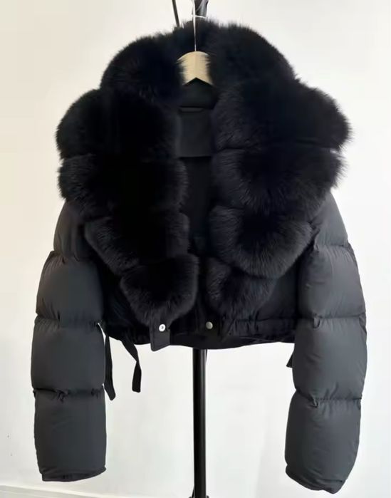 Дамско яке естествен косъм NL Bll