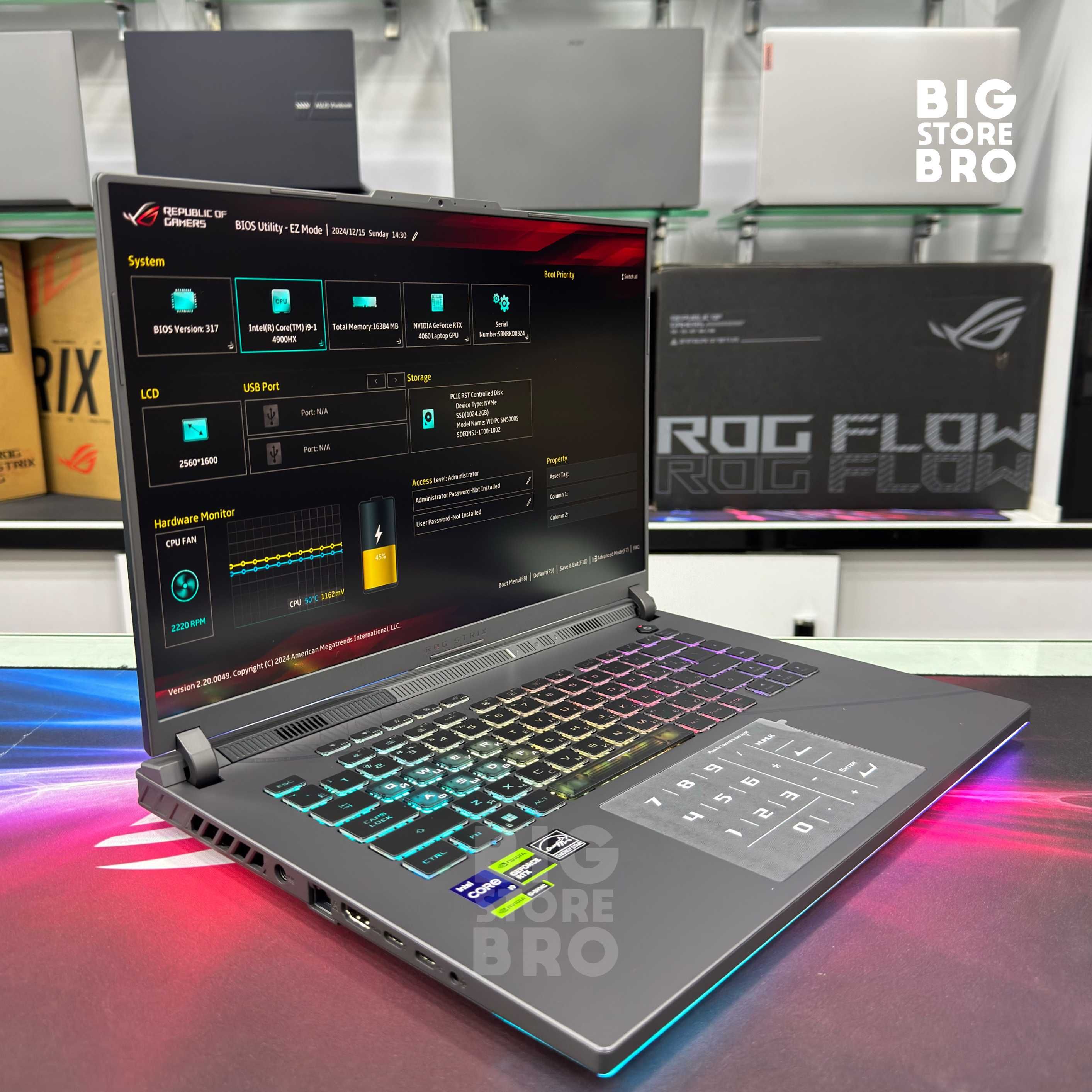 Noutbuk Asus ROG Strix G16 Intel Core i9-14900HX/RTX4060 8GB
