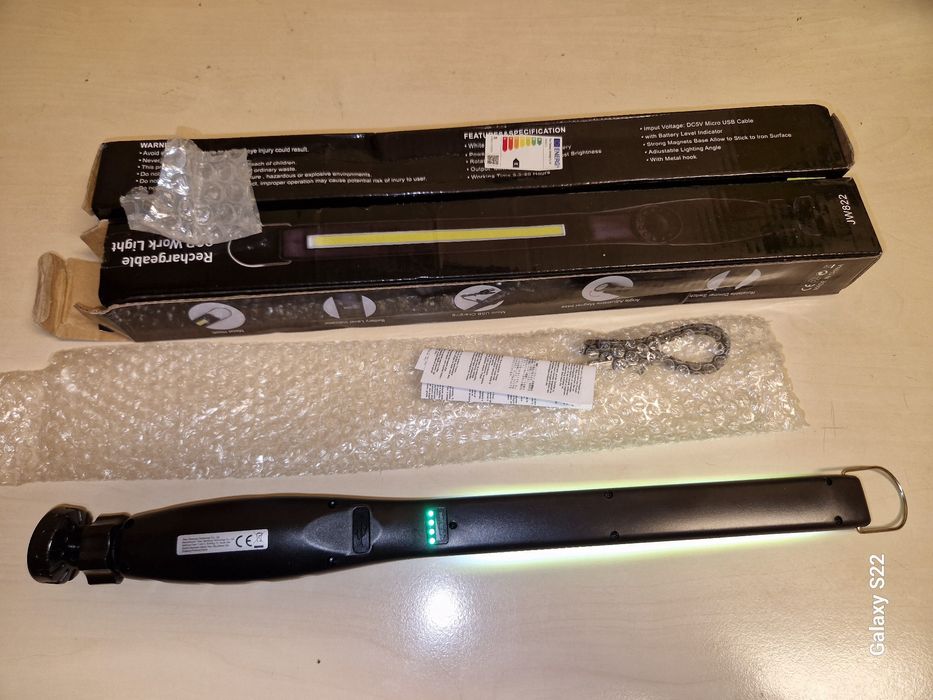 Lampa de lucru cu led, reîncărcabila, cu baza magnetică