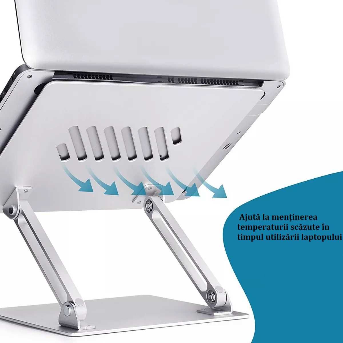 Suport ergonomic universal pentru laptop, reglabil/pliabil,Aluminiu***